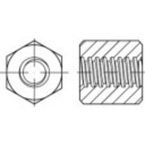 TOOLCRAFT TO-9979566 Sechskant Trapezmuttern 20mm Stahl 10St.