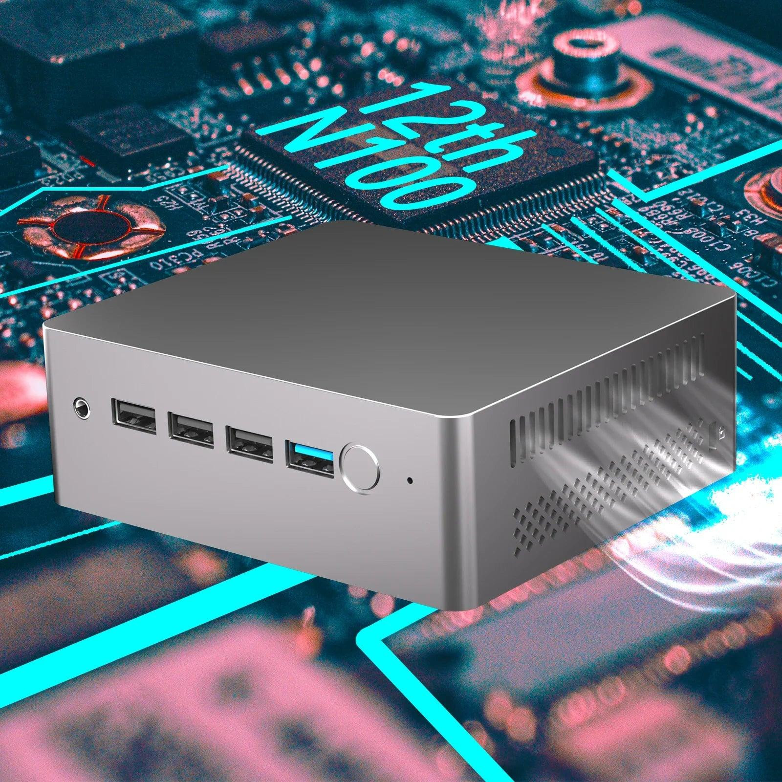 Selius Mini PC Compacte Desktop met Intel N100 Processor, 16GB Geheugen en 512GB SSD