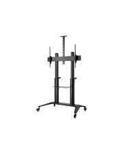 Hagor BrackIT Stand HD XXL Wagen für Flachbildschirm / AV-Ausrüstung Schwarz Bildschirmgröße: 165-305 cm 65"-120" mobiles Standsystem 65-100" inkl. Ablage & Kamerahalterung montageseitig höhenverstellbar Traglast 140 kg (8208)