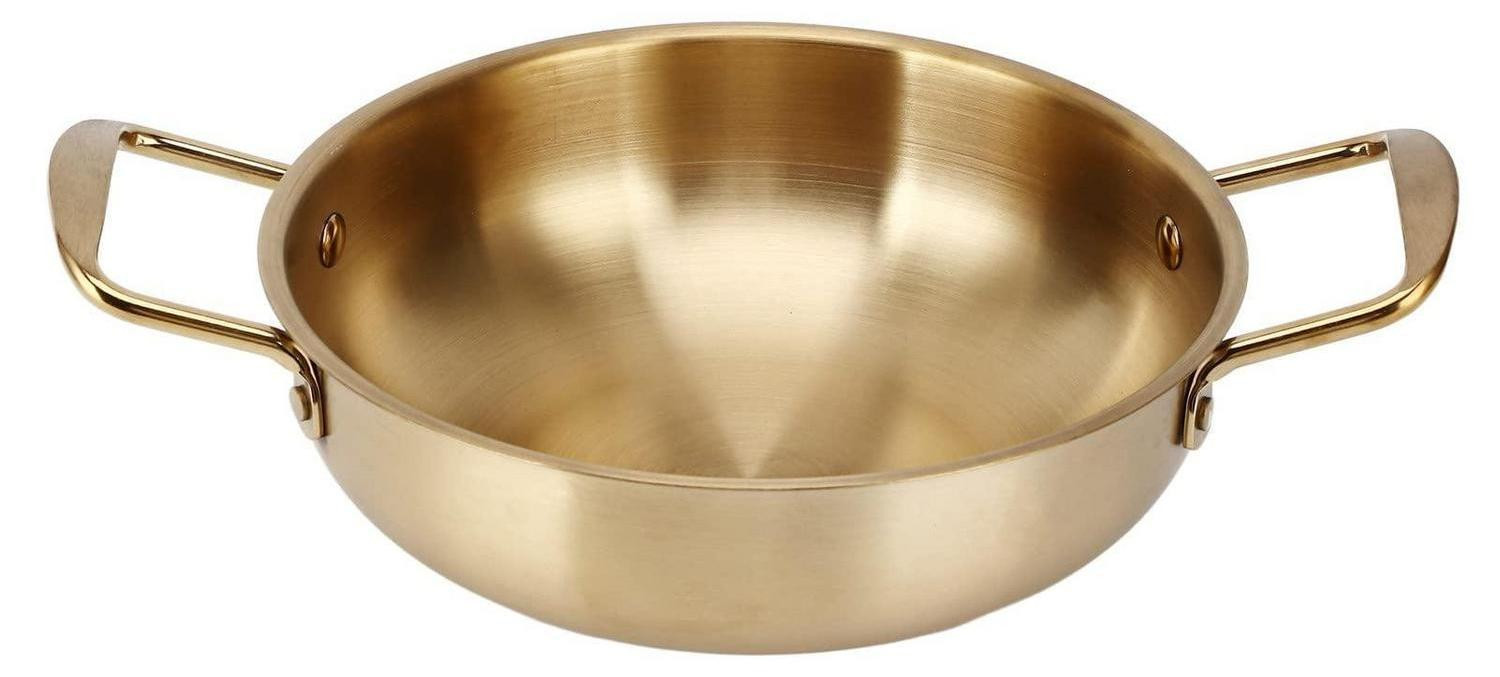 Yosoo Health Gear Ramenpan van roestvrij staal, goudkleurig, diameter: 24 cm