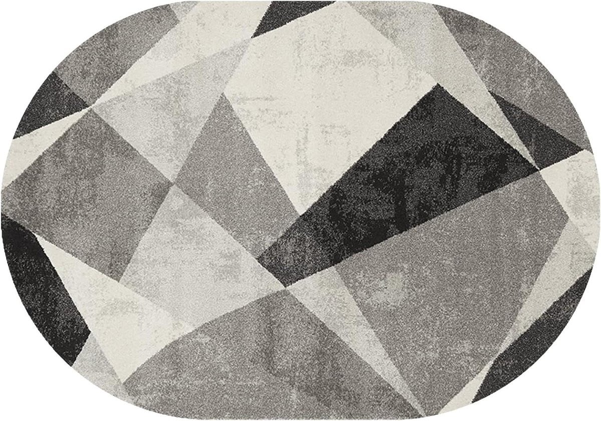 Modern Geometrisch Vloerkleed - Rechthoekig - Zwart Grijs