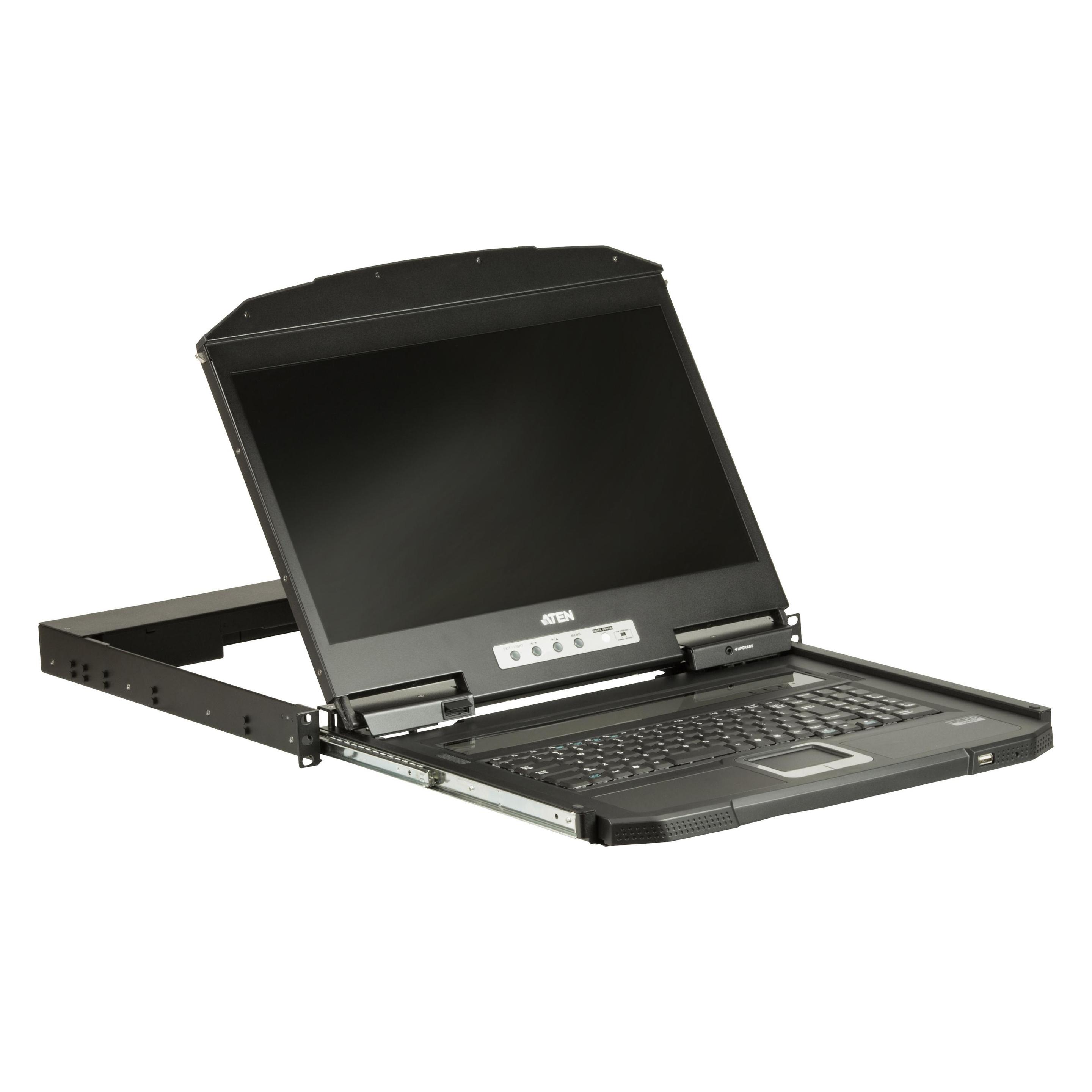 Aten CL3100NX IT Kurze Tiefe Single Rail 18,5"-LCD Konsole (USB, VGA), IT-Layout (CL3100NX IT)