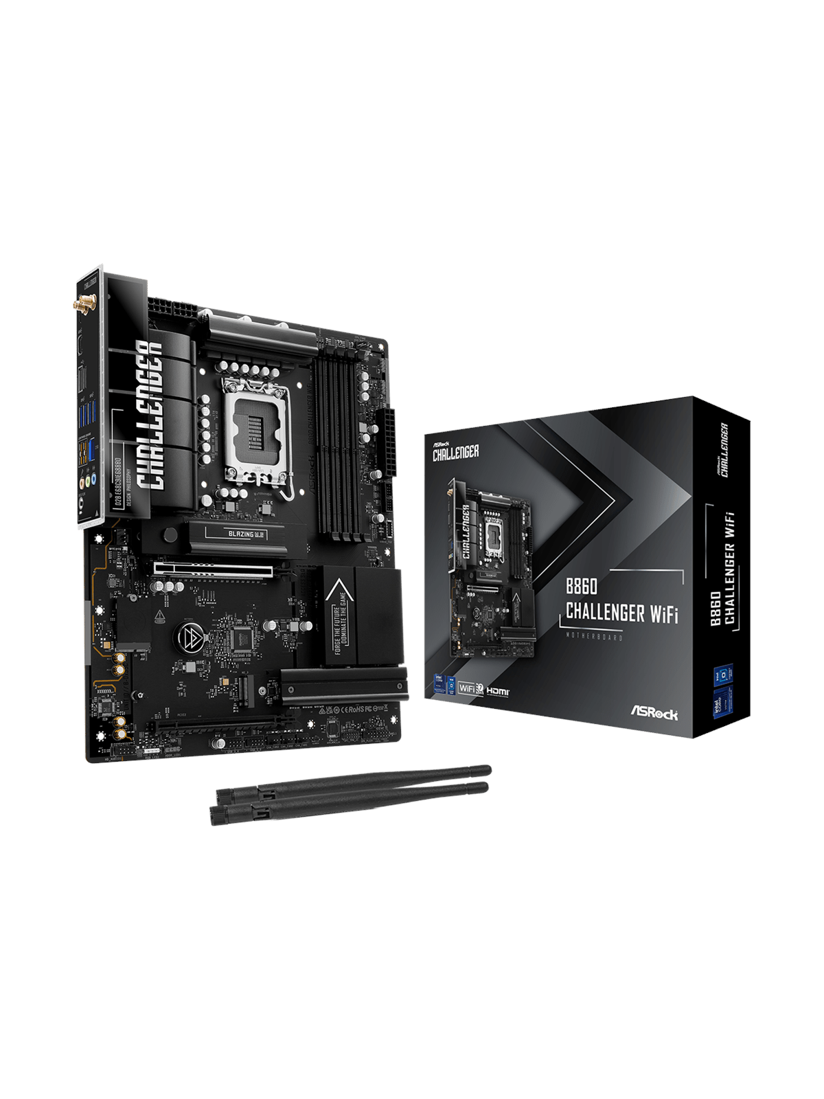 ASRock B860 Challenger WiFi Mainboard - Intel B860 - Intel LGA1851 - DDR5 RAM - ATX