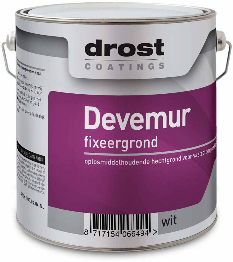 Drost Devemur Fixeergrond 4 liter - Wit   8717154066487   Verf