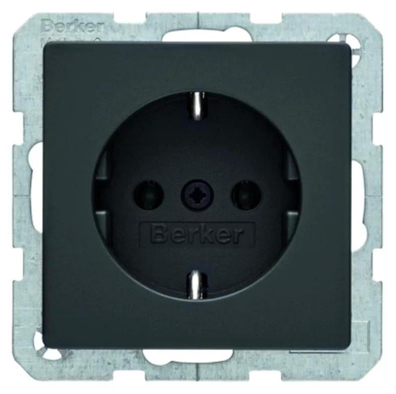 Berker stopcontact SCHUKO Q.1/Q.3, antraciet fluweel