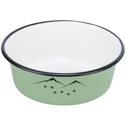 4x Trixie Napf Emaille/Edelstahl 0.9 l, Ø 17 cm, Grün (90 cl), Futternapf