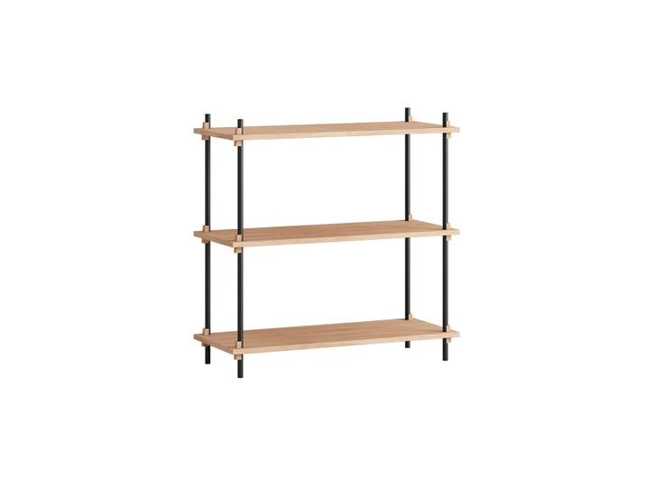 MOEBE Shelving System Classic Regal Eiche-black, 86x85x35 cm, S.85.1.A