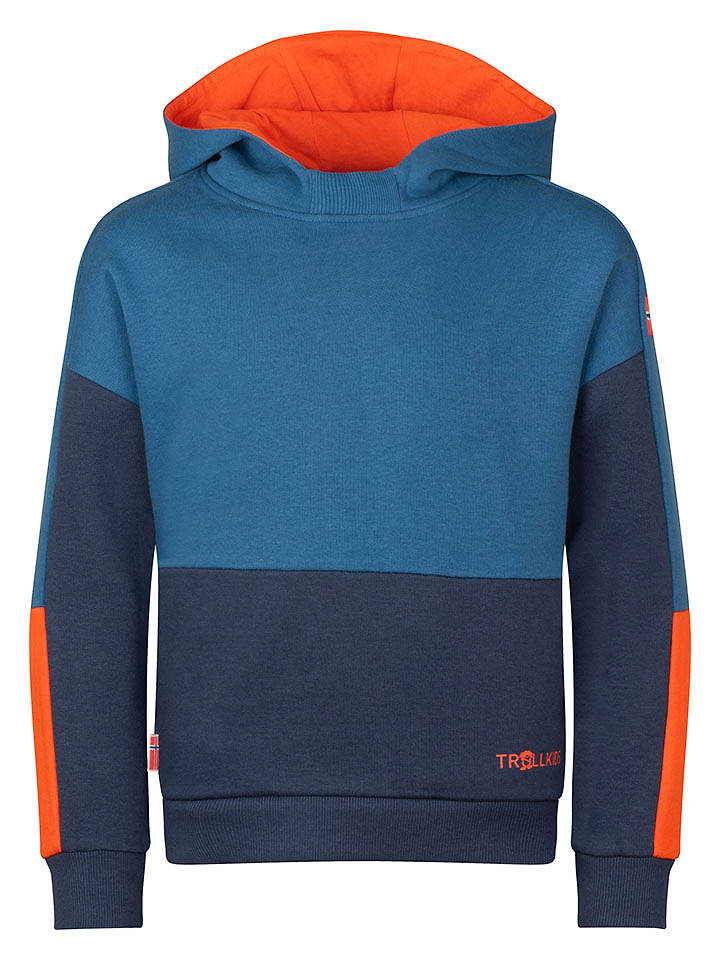 Trollkids Hoodie "Rondane" in Blau - 104