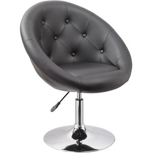 Duhome Loungesessel DH0331, schwarz, mit Standfuß aus Metall und Kunstlederbezug