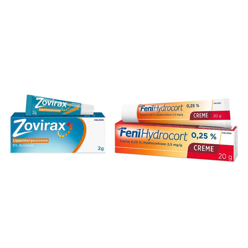 Haleon Germany GmbH Zovirax Lippenherpescreme 2g + Fenihydrocort Creme 0,25 % 20g 08104454