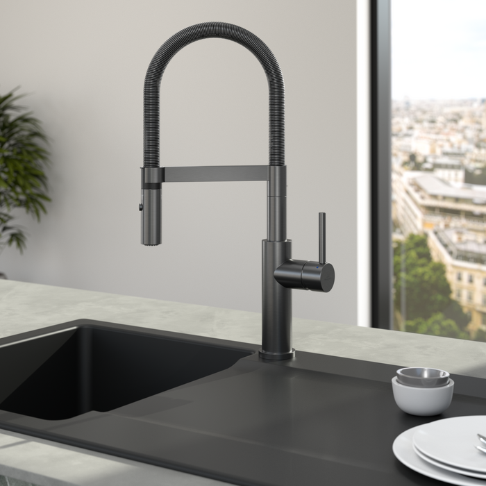 Villeroy und Boch Steel Expert 2.0 Küchenarmatur 92800005 schwenkbarer Strahlregler, anthrazit