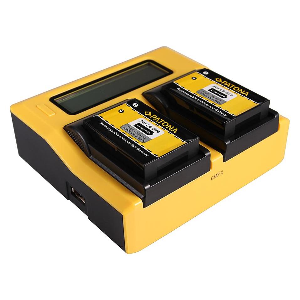 Patona Dual LCD USB Ladegerät f. Kodak LB070 LB-070 (Kamera Akku Ladegerät) (34682867)