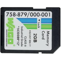 Wago 758-879/000-001 - 2 GB - SD - NAND - 20 MB/s - 17 MB/s - Schwarz (2 GB, SD), Speicherkarte, Schwarz