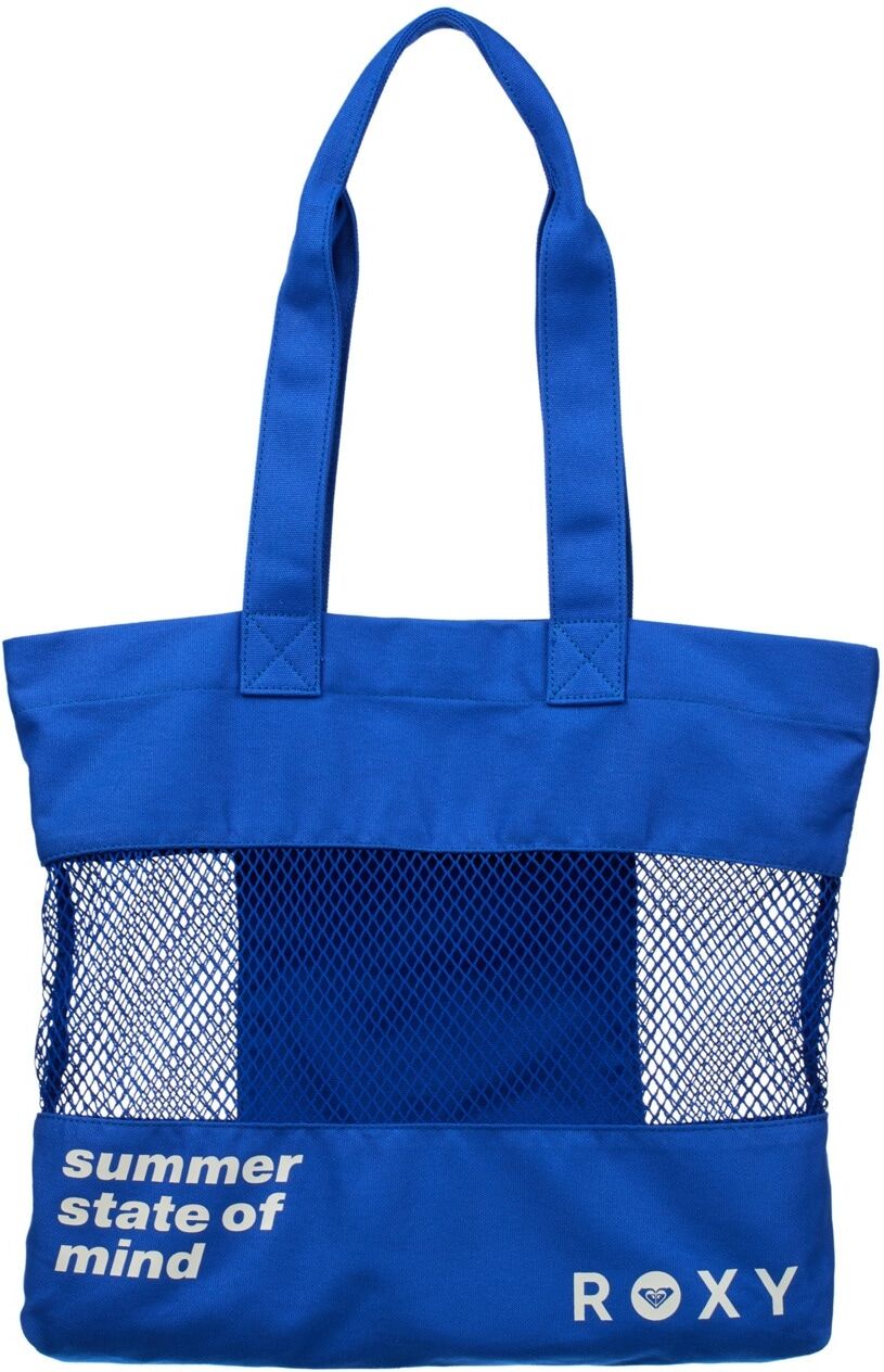 Strandtasche ROXY "Summer Breezy", Damen, blau (surf the web), Baumwolle, Taschen Strandtasche
