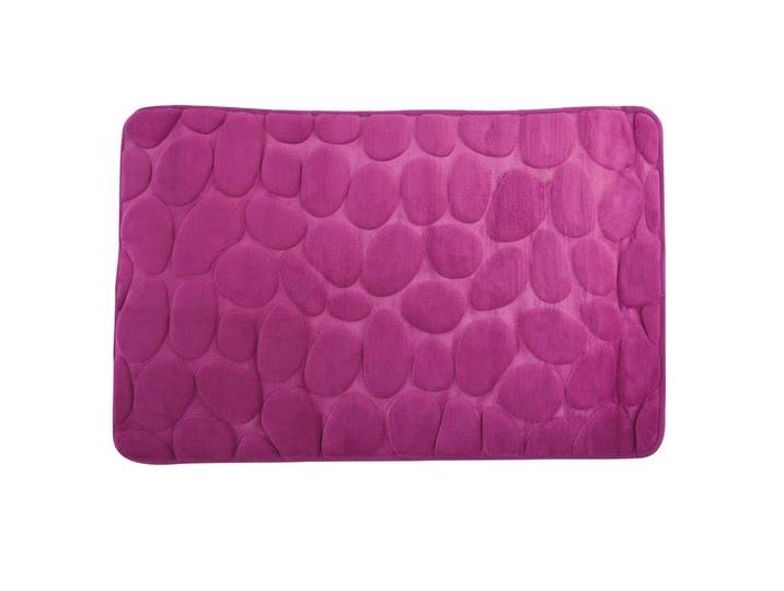 MSV Badematte, Violett, Uni, rechteckig, 50x80 cm, Heimtextilien, Badtextilien, Badematten