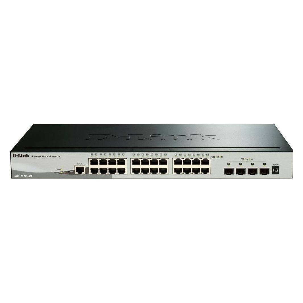 D-Link DGS-1510-28X Smart Managed Gigabit Stack Switch 4x 10G (28 Ports) (DGS-1510-28X/E)