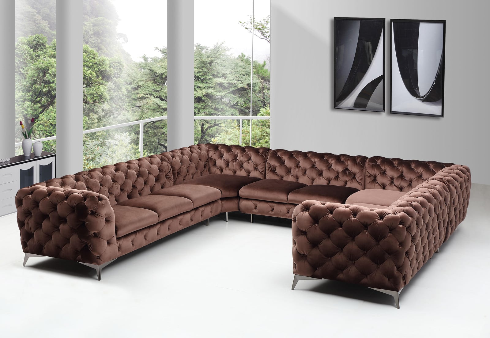 Designer Chesterfield U-vorm hoekbank voor volwassenen