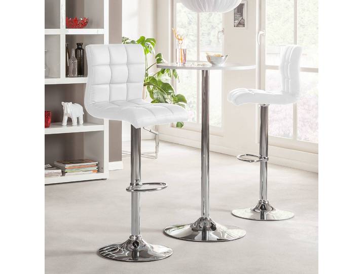 Tabouret de bar Fitzgerald 46 x 97 x 50cm Blanc / Chrome 1 tabouret