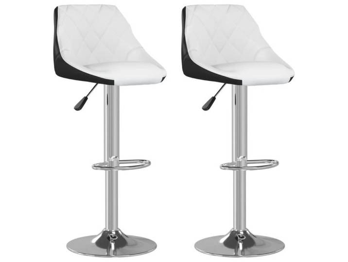 Tabourets de bar - VIDAXL - Blanc et noir - Simili - Réglable en hauteur - Contemporain