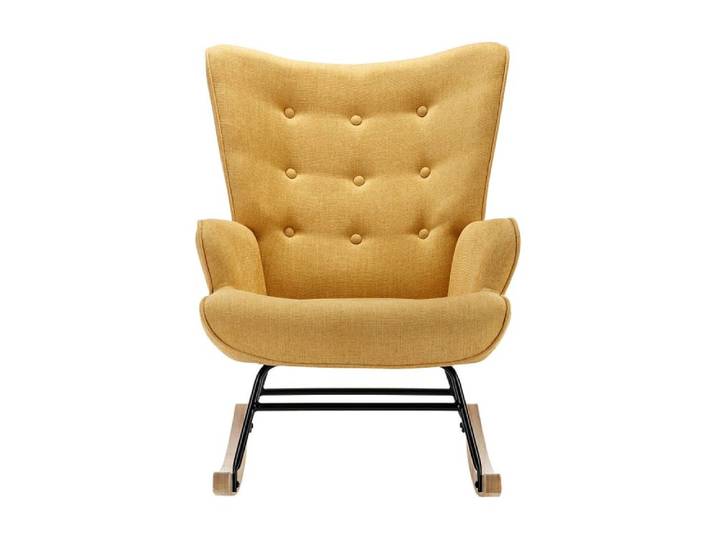 Rocking chair polyester jaune moutarde