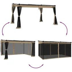 vidaXL, Pavillon, Bewonor (mit Netz) (396 cm, 297 cm)