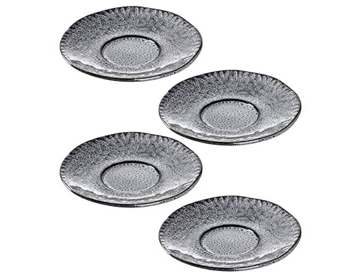 LEONARDO HOME Matera 018590 Lot de 4 soucoupes en céramique Anthracite 15 cm