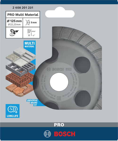 Bosch PRO Multi Material Schleifkopf, 5 x 125 x 22,23 mm 2608201231