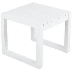 Gartenbeistelltisch Vevi aus Aluminium, modern, quadratisch, weiß, pulverbeschichtet, Brafab