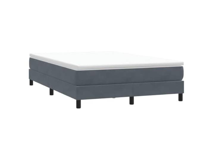 KTHLBRH Boxspringbett ohne Matratze Dunkelgrau 140 x 220 cm Samt Atmungsaktiver Lattenrost, stabile Beine, weicher Stoff, einfache Montage