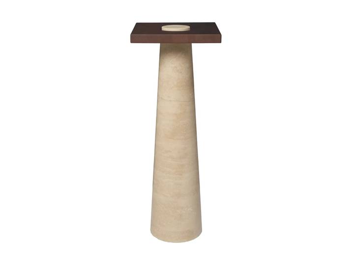 Ferm Living Grova Sockel Travertine, 30x30x80 cm