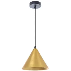 ARTE LAMP Hängelampe LED mit Kabel – Deckenleuchte mit schwarzer Metall-Lampenfassung und Messingfarber Lampenschirm