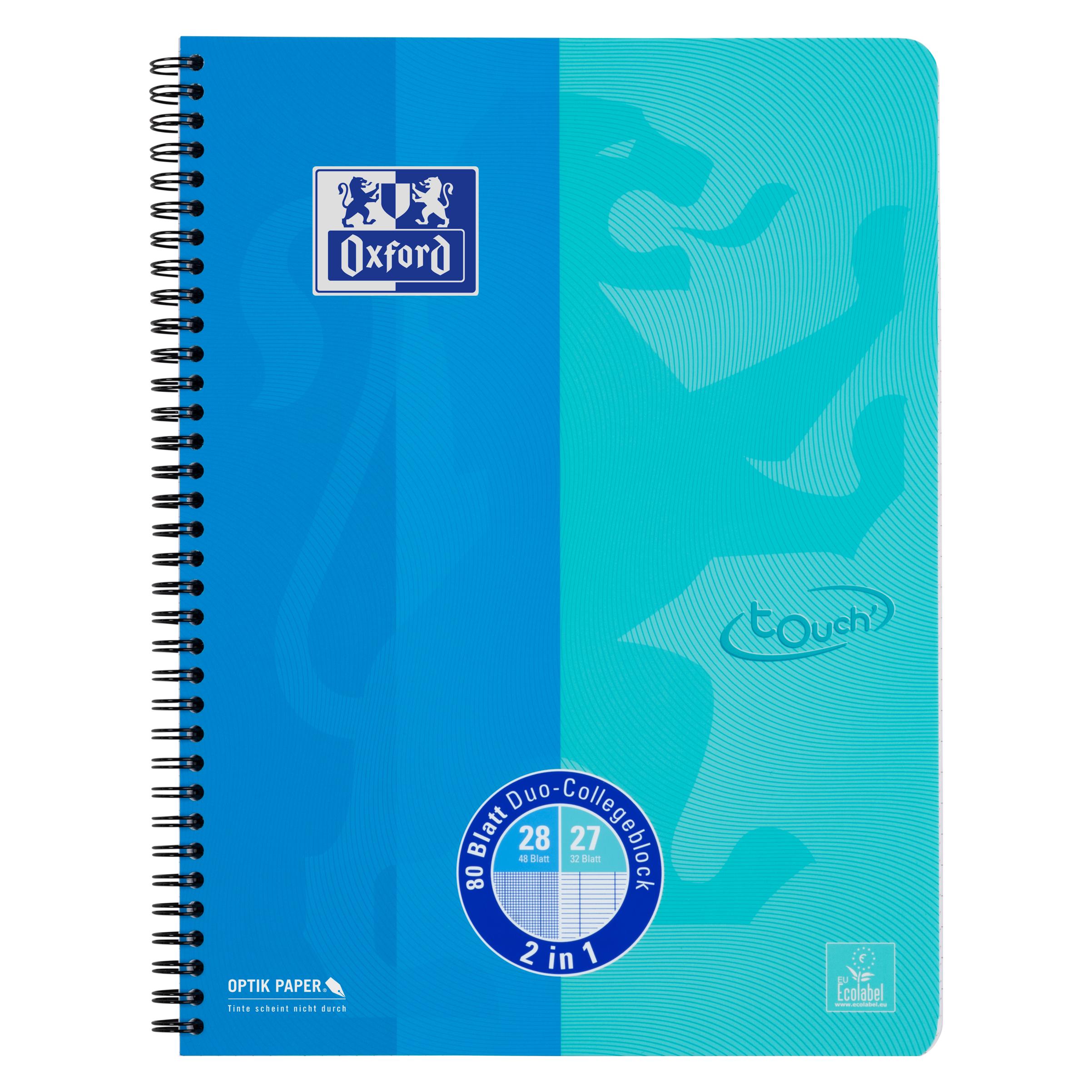 Oxford Collegeblock Touch Duo (A4+, Kariert, Weicher Einband) (400101422)