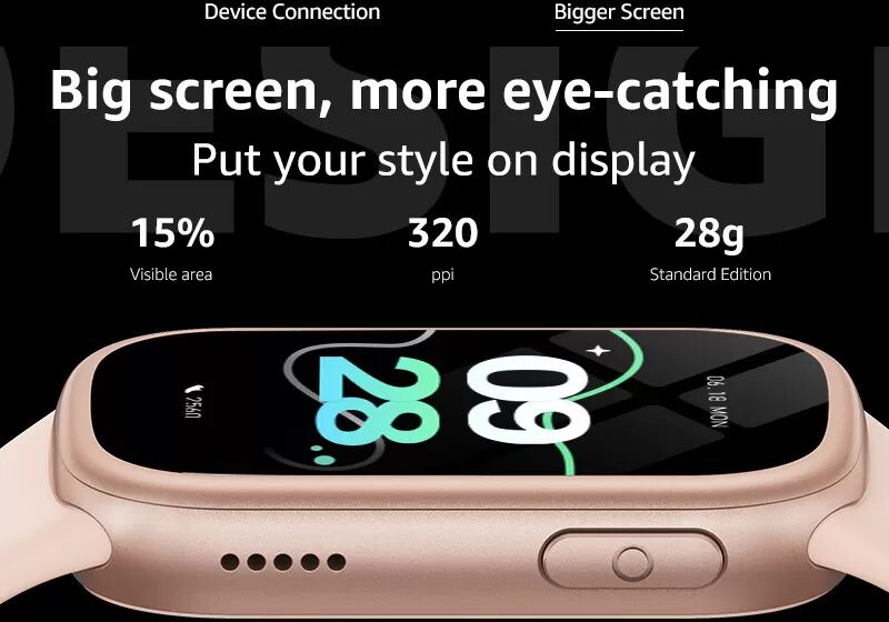INF Multifunktions-Smartwatch mit Bluetooth-Anrufen, 1.47in quadratischem TFT, IP68, 150mAh, kompatibel mit Da Fit Rosa