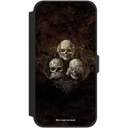 Nivocase Klapphülle für Apple iPhone 13 Pro Max Handyhülle aus Kunst Leder NIVOflip schwarz Art Gothic (Apple iPhone 13 Pro Max), Smartphone Hülle, Schwarz
