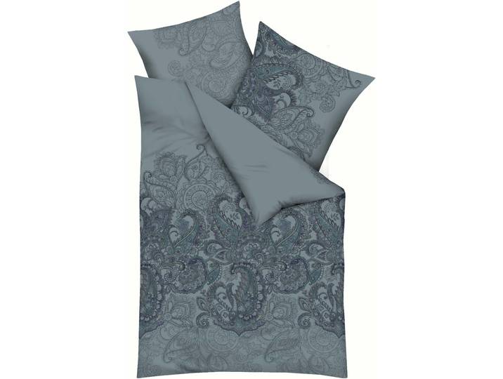 Bettwäsche KAEPPEL Indica , blau (indigo), B/L: 155cm x 220cm, 1 Stk., 1 Stk., Mako-Satin, B/L: 80cm x 80cm, 2 Stk., Mako-Satin, Obermaterial: 100% Baumwolle, Bettwäsche, Bettwäsche, Mit Paisleymuster