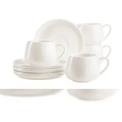 MÄSER Kaffeeobere 26 cl + Untertasse 15 cm, 4-er set, postsicher, Serie TAYA