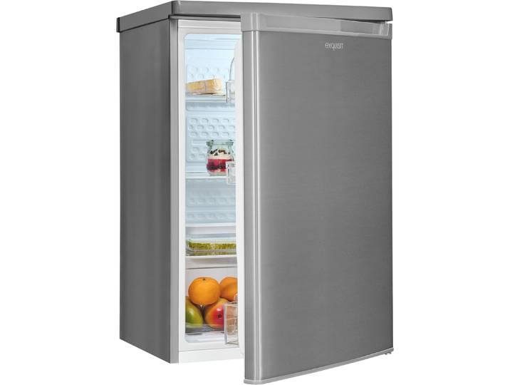 EXQUISIT Kühlschrank KS16-V-040C , Energieeffizienz: C, silber (inoxlook), Rechtsanschlag, wechselbar, Kühlschränke, Helles LED-Licht für optimale Innenraumbeleuchtung, Kühlschrank