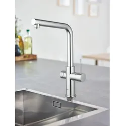 Grohe Blue Home Küchenarmatur 31454001 chrom, L-Auslauf, Starter Kit