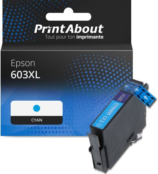PrintAbout Cartouche compatible Epson 603XL (C13T03A24010) - Cyan - Grande capacité Cyan