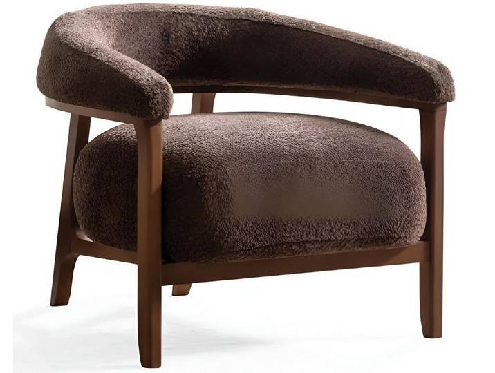JVmoebel Sessel Eleganter dunkelbrauner Designer Stoffsessel (1-St)
