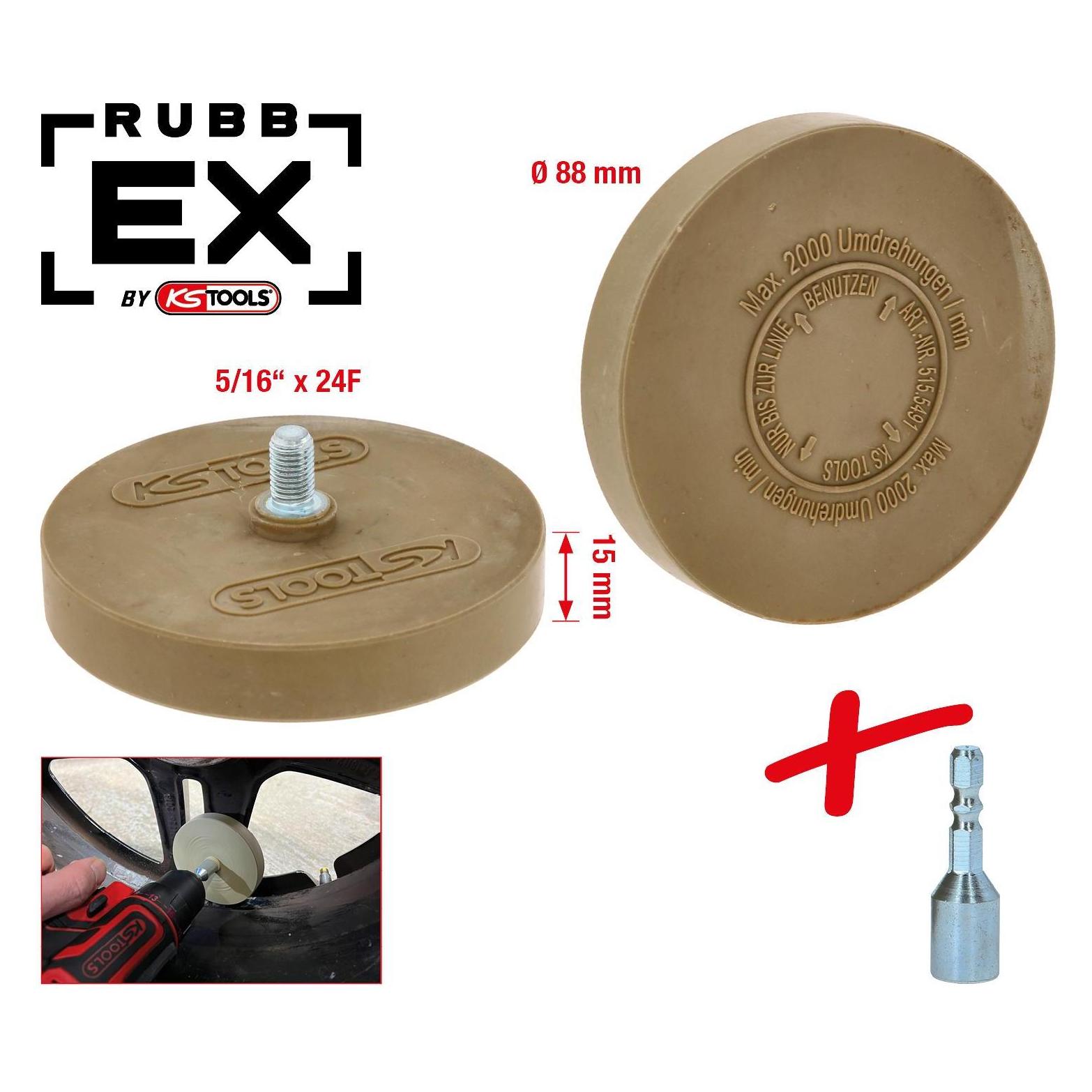KS Tools Gummi-Radierteller für matte Lacke, 88 mm (515.5491)