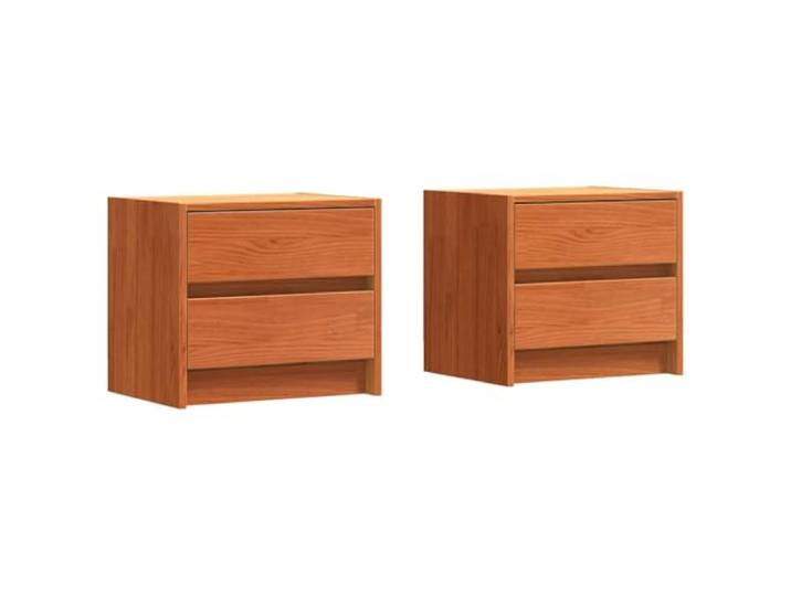 GHVBNMF Nachttisch 2er Set Kiefernholz Wachsbraun 40x30,5x35,5 cm Ausziehbare Regale bieten praktischen Stauraum fürs Schlafzimmer. Robustes Kiefernholz mit gewachster Oberfläche.
