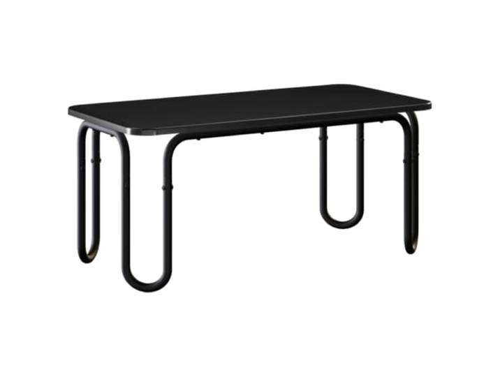 Couchtisch, Schwarz, 100 x 50 x 45 cm, Holz, verzinkter Stahl, U-Füße