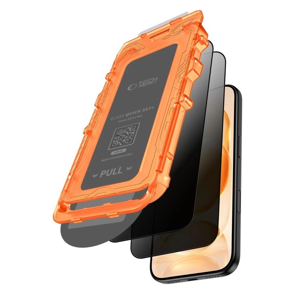 Tech-Protect Quick Set Spy+ 2-Pak Privatsächerndes Glas Für Iphone 18 Pro (2 Stk., Apple iPhone 18 Pro) (TECH-PROTECT)