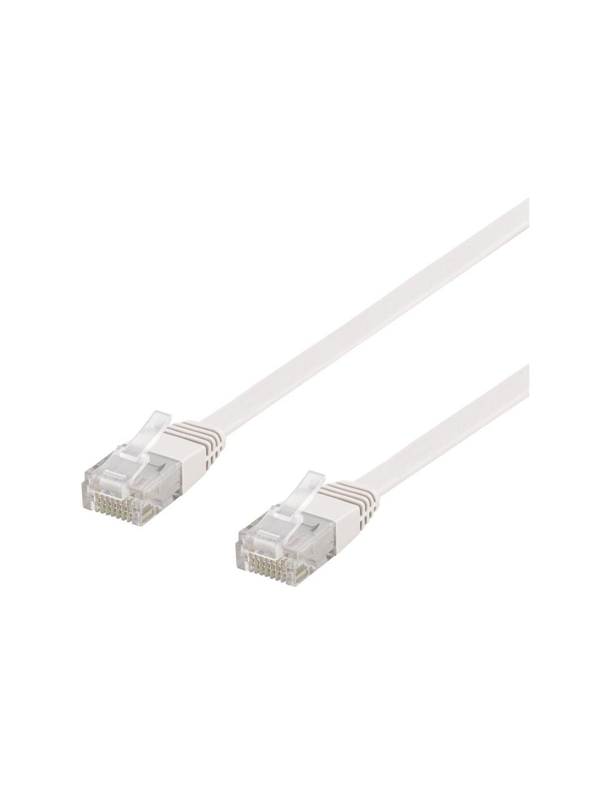Deltaco TP-615V-FL - patch cable - 15 m - white - Weiß - 15m