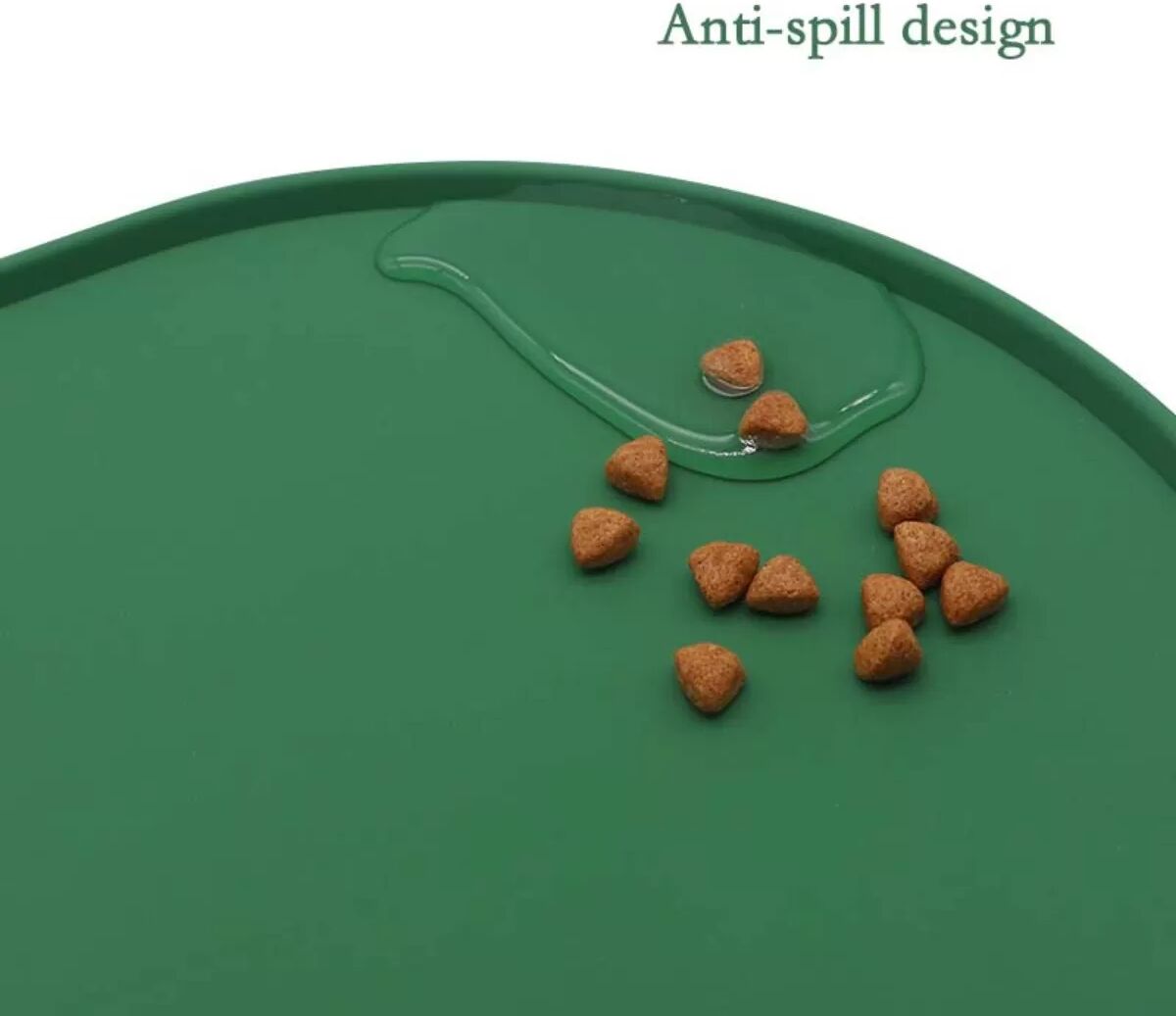 INF Silikon Futtermatte für Haustiere - Rutschfest, Auslaufsicher für Futter- & Wassernäpfe Grün