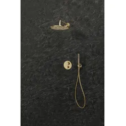Herzbach LIVING SPA Wandarm 420mm 70 30.960420.1.03 rund gewinkelt PVD Gold