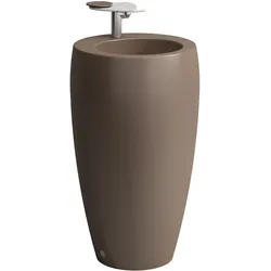LAUFEN Alessi one Waschtisch mit integrieter Säule, 1 Hahnloch mittig, mit Überlauf, 530x530, H8119721881041, Farbe: Kaffee matt