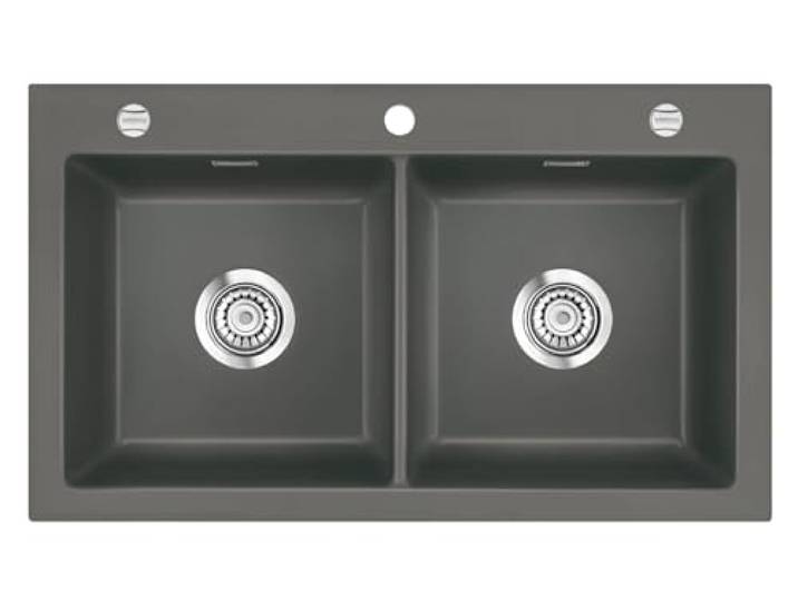 Systemceram Mera Twin Lava Keramikspüle Excenterbetätigung