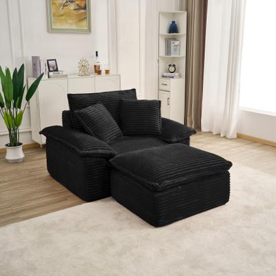 Kodotan sofa "47"" Oversized Sofa Chair and a Half with Deep Seat & Movable 2-Layer Ottoman Set, Cloud Sofa Bed with Chaise, 1-Seater"